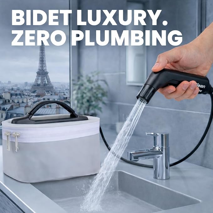 2Clean Portable Electric Travel Bidet, USB Rechargeable for Men & Women | 2.3L water container with adjustable spray for portable hygiene. Ideal for travel, camping, outdoor use, and everyday comfort - Image 7