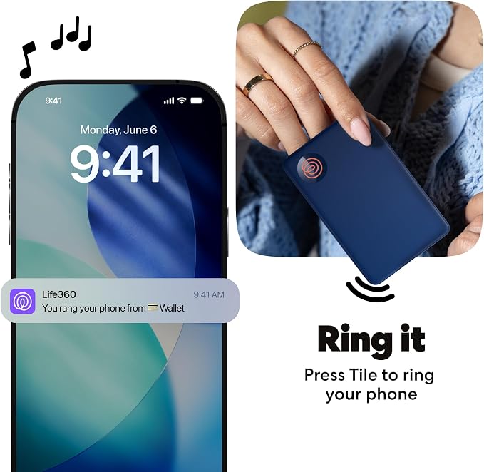 Life360 Tile Slim - Wallet Finder, Bluetooth Tracker and Item Locator for Luggage Tags, Passports and More. Both iOS and Android Compatible. Phone Finder. 1-Pack (Navy Blaze) - Image 5