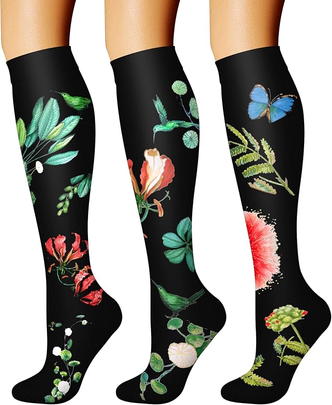 CHARMKING Compression Socks for Women & Men Circulation (3 Pairs) 15-20 mmHg is Best Support for Athletic Running Cycling by CHARMKING