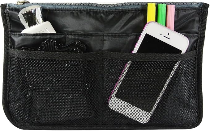 Wrapables® Unisex Bag Insert Organizer, Travel Bag Organizer - Black by Wrapables