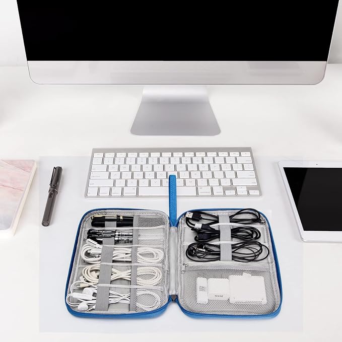 SELLYFELLY Travel Electronics Organizer Portable Cable Organizer Bag for Storage Electronic Accessories Case for Cord,Phone,Charger,Flash Drive (Sky Blue) - Image 5