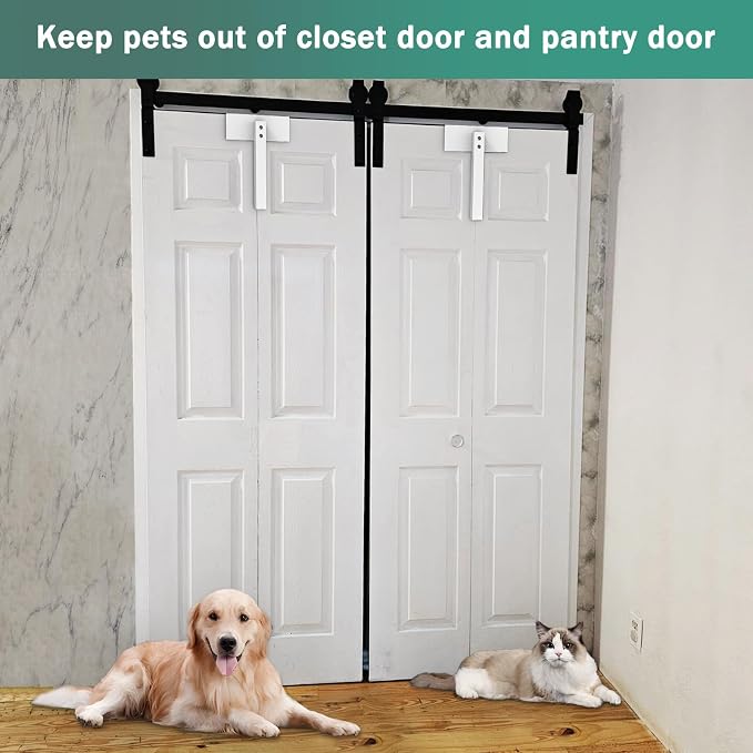2 Pack Metal Bifold Door Lock Folding Door Lock Closet Door Lock Closet Protection Child and Pet Proof Bi-fold Door Lock Bifold Door Lock Child Safety Installation-Free - Image 7