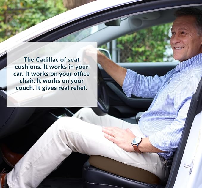 ComfiLife Doctor Recommended Seat Cushion - Premium Gel & Memory Foam Office Chair, Car Seat, Lifting Cushion - Chair Cushions for Back & Sciatica Relief - Seat Cushions for Office & Desk (Brown) - Image 10