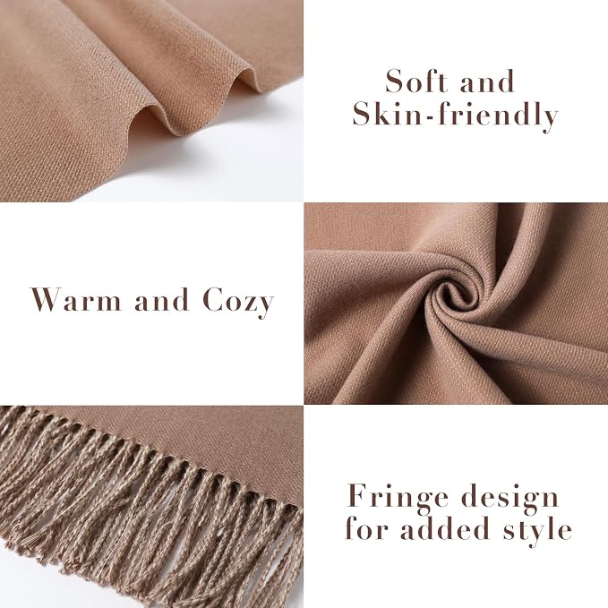 maamgic Women's Scarf Pashmina Shawls Blanket Scarf for Evening Dress | Soft Viscose Blend ,Lightweight,Large Scarf with Cozy Cashmere-Feel, Perfect For Weddings,Cruise Travel & Flights - Image 3
