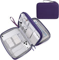 FYY Electronic Organizer, Travel Tech Pouch Bag, Extra Large, Purple | Wrist Strap, Waterproof, Double Layers Electronics Travel Case for iPad, Cord, Laptop Charger, Daily and Business Trips Use by FYY