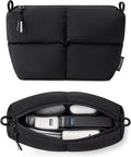Comfyable Puffy Electronics Organizer Travel Case, Cute Tech Pouch for Women Men, Cable Storage Bag for Charger, Phone, Power Bank, Cord, Compact Tech Accessories Pouch, Black by Comfyable