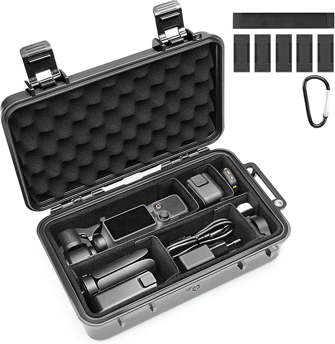 Camera Carrying Case, Waterproof Case for Gopro Hero 13/12/11/10/9 | Camera Organizer for DJI Pocket 3/4/4P, Insta360 x5/x4, DJI OSMO 360/Action Camera and Other Accessories by Unknown