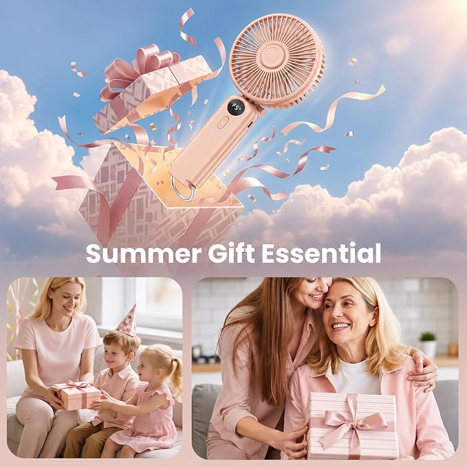 Portable Handheld Fan, 10000mAh Rechargeable 6-Inch Personal Fan for Travel | Ultra Quiet Foldable Desk Fan, 5-Speed Battery Operated Fan with Up to 40H Runtime and Digital Display for Travel and Makeup - Image 10