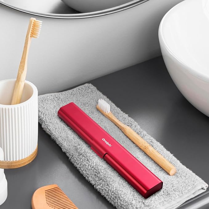 Aluminum Toothbrush Travel Case, Portable Travel Toothbrush Holder, Durable Manual Toothbrush Box Container for Traveling, Bathroom, Camping, Business Trip-Red - Image 7