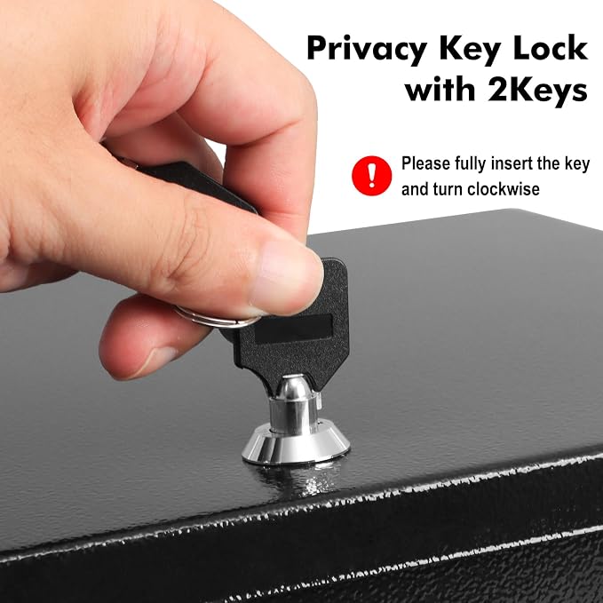 KYODOLED Fireproof Document Box with Key Lock, Large Safe Storage Box for Valuables, Fire Resistance Security Chest, Lock Box for Passport, Cash, Tablet 13.2'' x 11'' x 4.13'' Black - Image 5