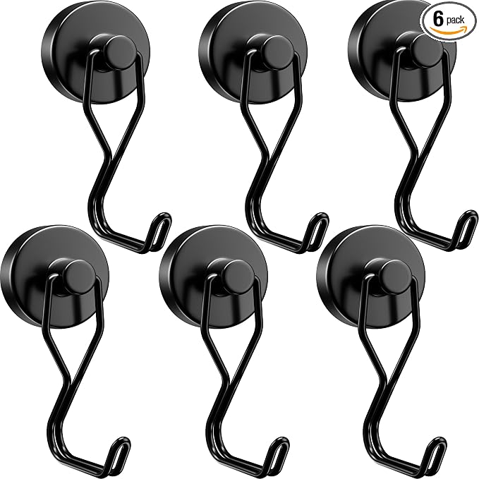 100lbs Magnetic Hooks, Heavy Duty Neodymium Magnet Hooks, Magnets for Cruise Cabins, Refrigerator, Grill, Garage, Kitchen, Hanging, Fridge, Outdoor, Key Holder, BBQ, Utensil Hangers, Oven by Ridegeek