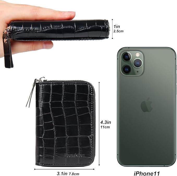 Credit Card Wallet, RFID Card Case Wallet, Zipper Card Cases Holder for Men Women, RFID Blocking, KeyChain Wallet, Compact Size Card Organizer Case for Women - Image 6
