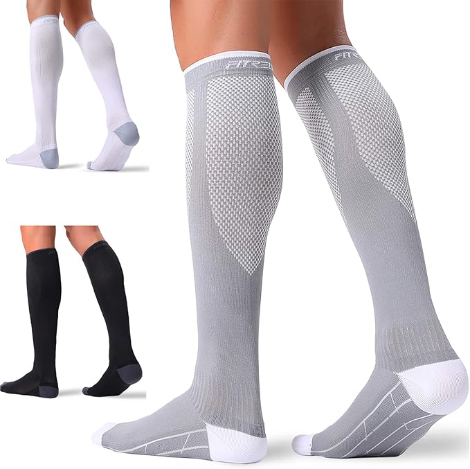FITRELL 3 Pairs Compression Socks for Women and Men 20-30mmHg-Circulation Support Socks by FITRELL