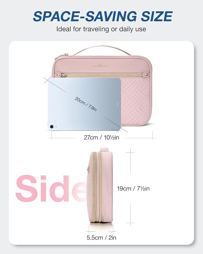 BAGSMART Electronic Organizer Case - Double Layer Cord and Tech Travel Organizer Bag for Charging Cables, Pink - Image 5