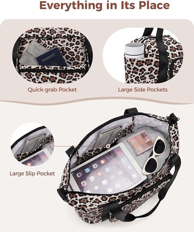 WANDF Foldable Expandable Personal Item Travel Bag for Women Carry On | 18x14x8 inches, Frontier Airline Underseat Fit, Weekend Getaways - Image 5