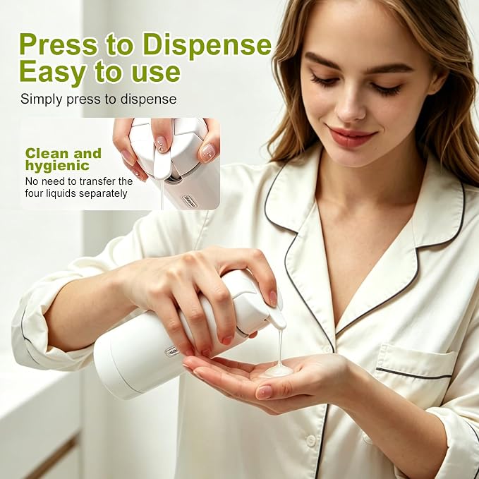 4-in-1 Travel Dispenser Bottle, TSA Approved Leakproof Set(Green) | 4-in-1 rotatable design, leakproof hard shell, 4x30ml/1oz liquid containers, TSA carry-on approved, essentials for women&men - Image 5
