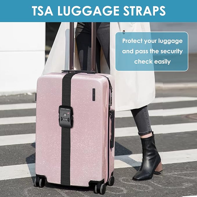 Travel Inspira Luggage Straps for Suitcases with TSA Lock | High Visibility Red; TSA-Lock Belt with Tag; Adjustable 103-200cm; 20-28 Inch Bags; Protect Your Luggage Anti-Burst - Image 8