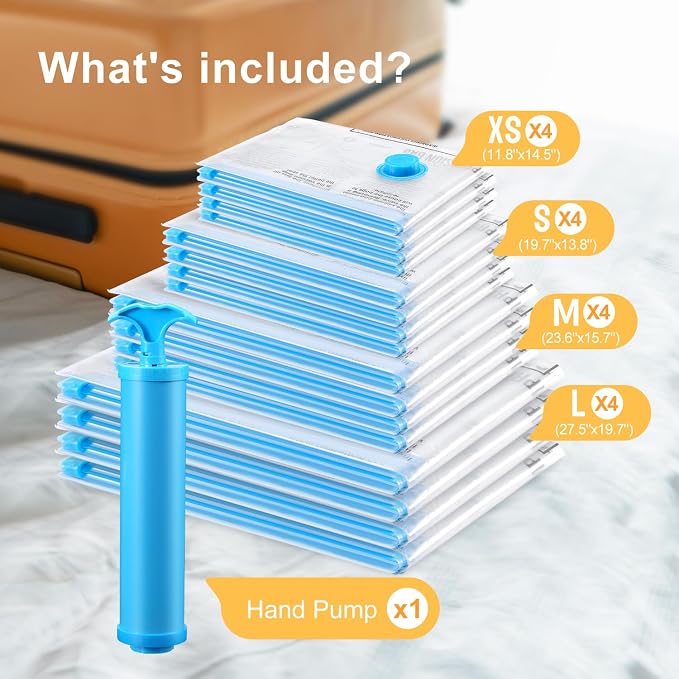 UPGOGO Vacuum Bags for Travel, Space Saver Vacuum Storage Combo (16 Pack) - Image 2