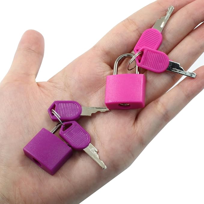 Bonsicoky 10 Pack Suitcase Locks with Keys, Multicolor Padlocks, for Boxes | Metal Luggage Padlocks, Mini Keyed Padlocks, For Suitcase, Backpack, Boxes, Travel Bags, Locker - Image 4