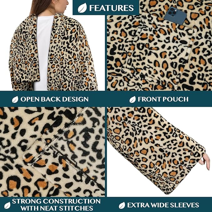 PAVILIA Wearable Blanket with Sleeves for Adult Women Men, Cozy Fleece Warm Wrap Throw with Arms, Gifts for Christmas, Wife - Image 2