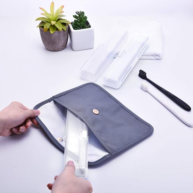 5 Pieces Portable Travel Toothbrush Case, Travel Toothbrush Holder Hard Plastic Dust Proof Container Toothpaste Box Holder, Clear - Image 6