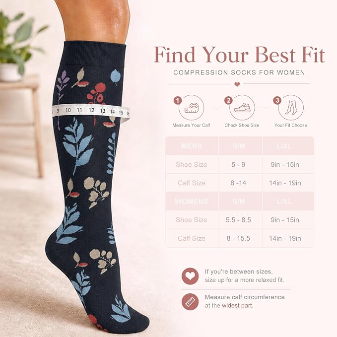 4 Pairs-Compression Socks for Women&Men Circulation-Best Support for Nurses,Running,Athletic - Image 7
