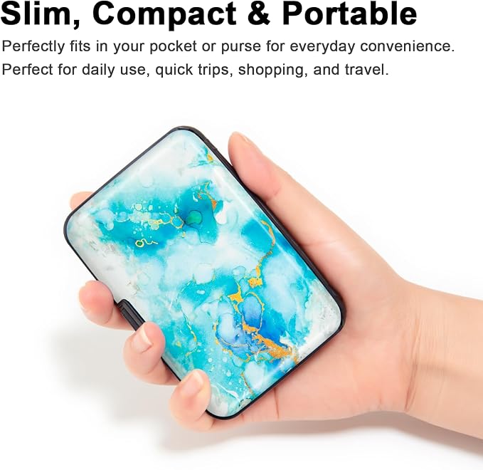 Credit Card Holder Small RFID Blocking Wallet Business Metal Slim Mini Aluminum Hard Case for Women Men - Image 2