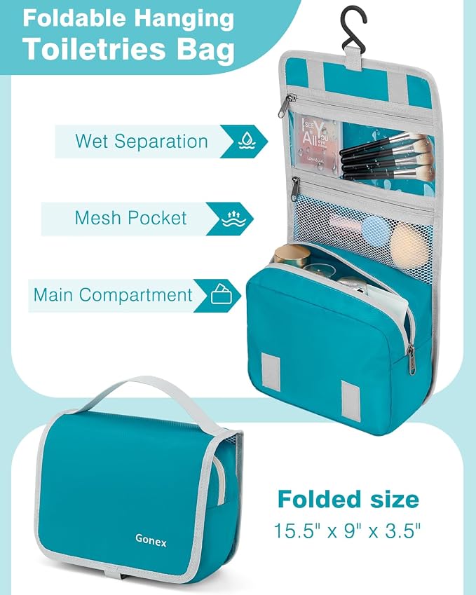 Gonex 10-Piece Compression Packing Cubes with Travel Organizer Set | Expandable Design, Hanging Toiletry Bag, Laundry Bag, Shoe Bag, Accessories Bag, Ripstop Fabric - Image 4