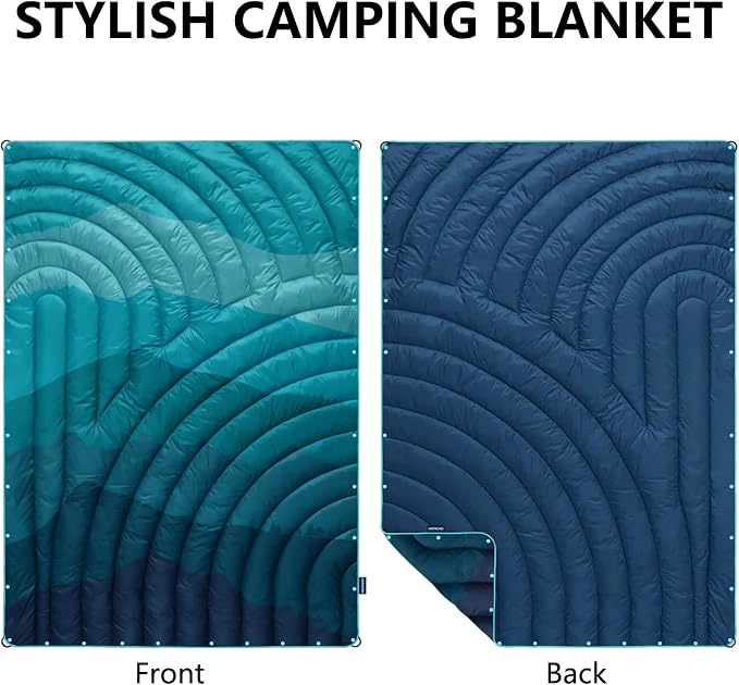 Puffy Camping Blanket,Large Camp Blanket Outdoor Camping Quilt Waterproof | Lightweight Printed Warm Packable Down Alternative Blanket for Camping,Traveling, Stadium, Hiking, Picnics - Image 2