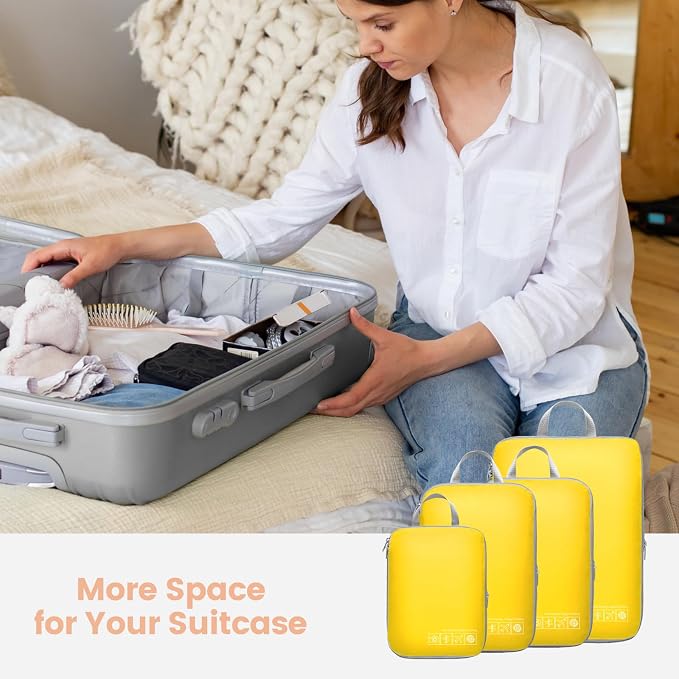 Cambond Compression Packing Cubes for Travel - Luggage Suitcase Organizer | Compression Zip Design for Space-saving, Expandable, Lightweight, Keep Clothes Sorted, Luggage Space Tidy, Carry on Pack Fast - Image 8