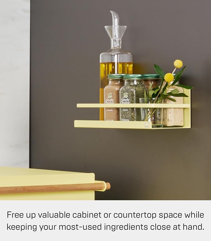 YAMAZAKI Home Plate Magnetic Spice Storage Rack Organizer for Fridge - Steel - Image 4