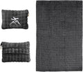 Travel Blanket and Pillow-2-in-1, Ultra-Soft&Compact, Airplane Blanket with Hand Luggage Belt and Backpack Clip,Travelers Accessories Gifts, 61x43 Inches（Dark Gray） by Unknown