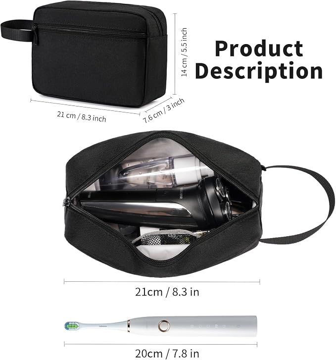 Travel Toiletry Bag for Men & Women, Hanging Cosmetic Organizer | Water-Resistant Fabric, Sturdy Handle, Lightweight Dopp Kit – Bathroom Toiletries, Makeup, Shaving, Grooming & Accessories - Image 2