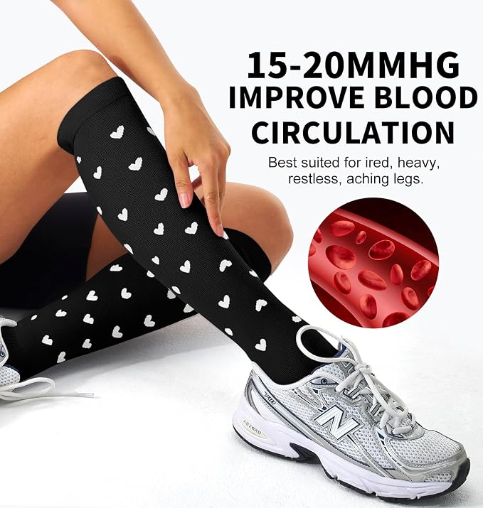 Compression Socks for Women & Men (3 pairs) - Best Support for Nurses, Running, Hiking, Recovery & Flight Socks - Image 4