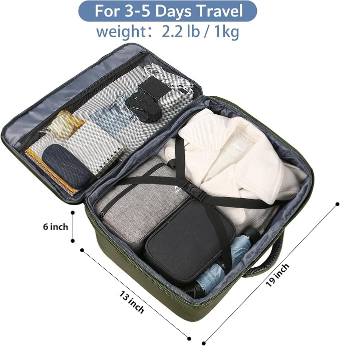 MATEIN Expandable Air Travel Backpack, Light Weight Carry on Backpack | Personal Item Backpack with Trolley Sleeve, Water Resistant Daypack for Hiking, Gifts for Men who Like to Travel, Dark Green - Image 4