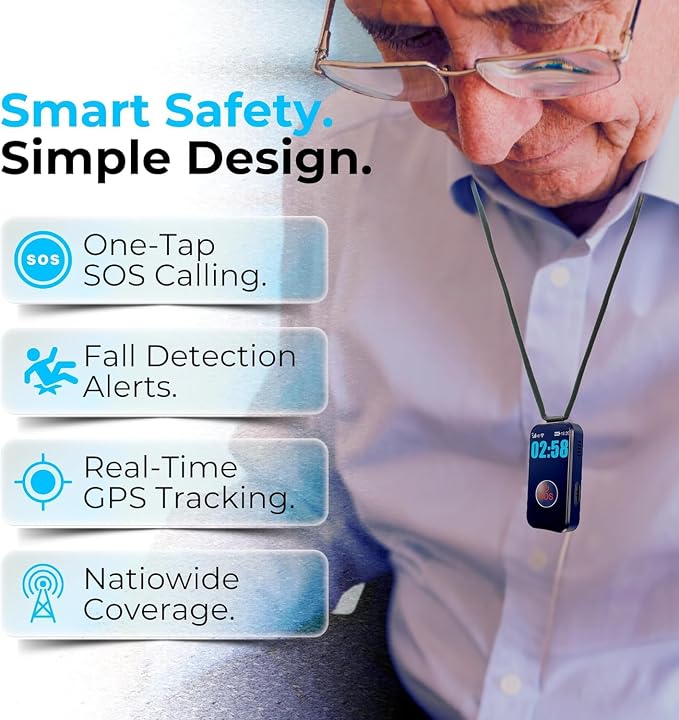 Medical Alert Pendant for Seniors — Alerts Go Direct to Family, No Call Center | Auto Fall Detection, GPS Tracking, 2-Way Calling, No Contract, Waterproof Necklace - Image 3