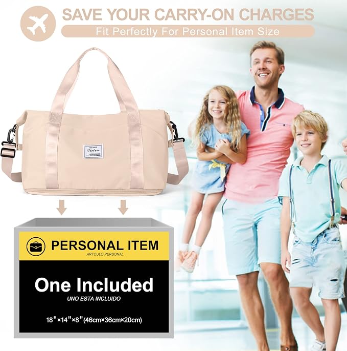Travel Duffel Bag, Sports Tote Gym Bag, Shoulder Weekender Overnight Bag for Women - Image 2