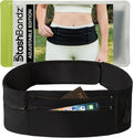 Running Belt Money Belt, 3 Large Zippered Pockets | Fanny Pack - Adjustable No-Bounce, 1 Waterproof Pocket, Water Bottle Holder, Key Clip, Fits Phone, Passport & More by Stashbandz
