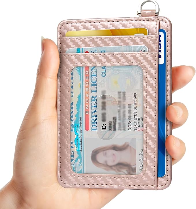 Slim Minimalist Front Pocket Wallet, RFID Blocking Credit Card Holder Wallet with Detachable D-Shackle for Men Women - Image 2