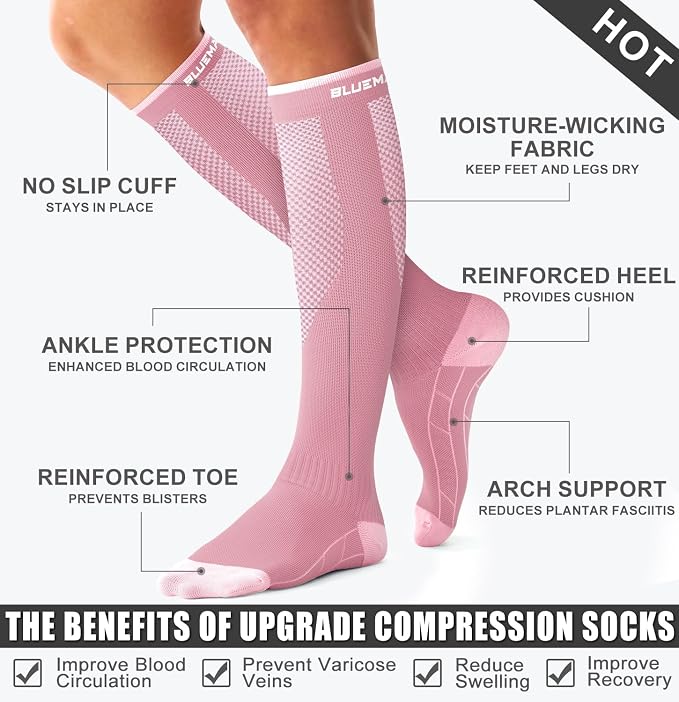 4 Pairs Compression Socks for Women and Men-Circulation Best Support Socks for Running,Athletic,Cycling - Image 5