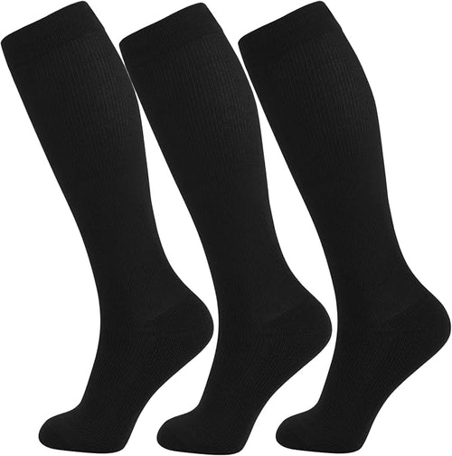 +MD 3 Pairs Bamboo Viscose Compression Socks for Women Men 15-20mmHg Knee High Support Stockings for Pregnancy Nurse Travel by MD