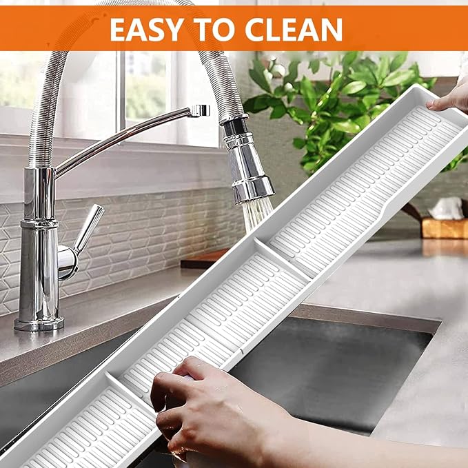 AWOKE Stove Top Shelf 30 Inch - Silicone Material Magnetic Shelf for The Stove - 3 Functional Partitions Kitchen Spice Rack Organizer - White - Image 6