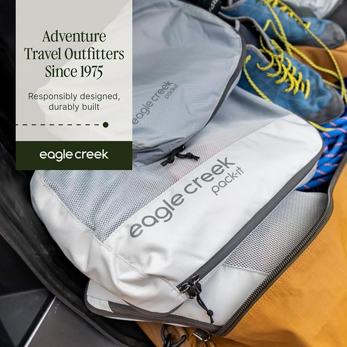 Eagle Creek Pack-It Reveal Cube Set, XS/S/M, Storm Grey | Packing Cubes for Compartmentalizing Luggage, Durable, Ultra-Lightweight, Breathable, Easy Grab Zipper, Mesh Windows - Image 6