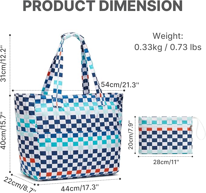 G4Free Large Beach Bag Waterproof Sandproof, Zipper Pool Tote for Women | XL Large Capacity, with Wet Compartment, Foldable Packable with A Pouch, for Swim Travel Grocery - Image 5