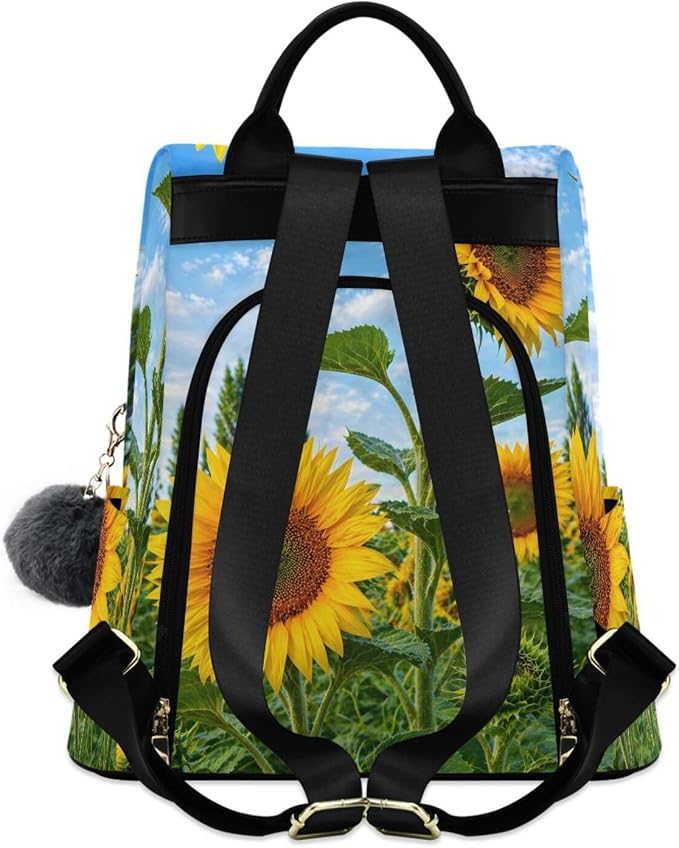 ALAZA Summer Sunflower Flowers Floral Backpack Purse for Women Anti Theft Fashion Back Pack Shoulder Bag - Image 2