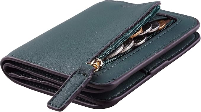 Toughergun Women’s Small Slim Leather Wallet with RFID Protection, Compact Bifold Mini Purse with Clear ID Window by Toughergun