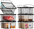 Large Freezer Organizer Bins for 5 to 9 Cu.Ft,Leak-Proof Bottom，6Pack | ANJUBANFreezer Organizer Bins, Stackable,expandable,foldable,With handle Wire Storage Container Baskets for Sort Frozen Meats by ANJUBAN