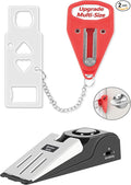 Portable Door Lock & Door Stop Alarm Set, Dual Protection Home Security Door Kit, Travel Hotel Lock Devices Pocket Self Defensey Tools for Traveling Hotel Home Apartment,Red, by ZENVOA