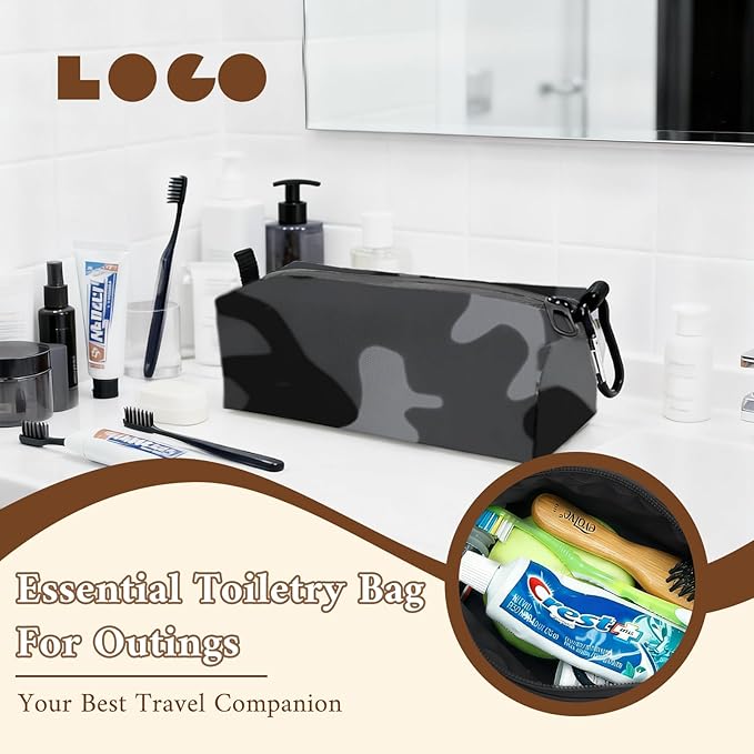 Small Toiletry Bag for Men, Travel Bag Waterproof and Foldable for Storage Mini Toiletry Bag Equipped With Carabiner for Easy Portability (camouflage) - Image 6