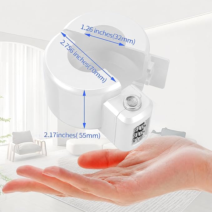 Door Knob Safety Cover Lock Child Proof Door Knob Lockout Device Cover | Combination Lock for Kids Dementia Elderly Safety Water Gas Valve Faucets Temporary Door Handle Lock Fits Most Circular Knobs - Image 8